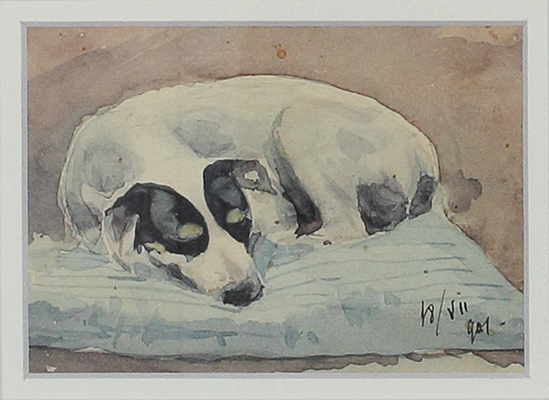 Гурьев Иван Петрович. Лот из закрепленных на одном паспарту двух рисунков собак 